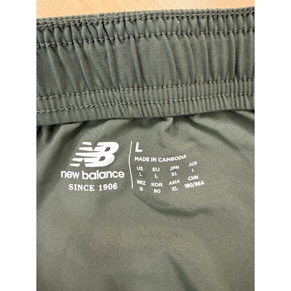 New Balance Men’s Running Shorts Size L Green Black NWT - Picture 3 of 3